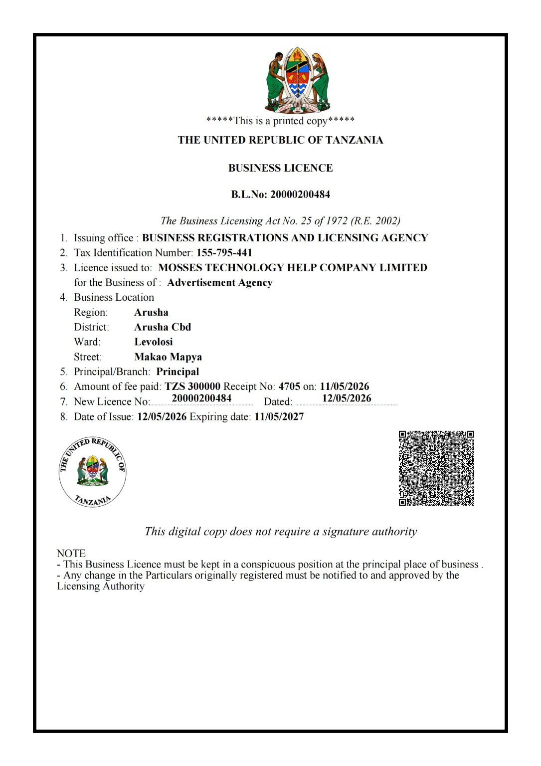 Tanzania Business Licence